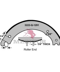 Meritor XSMA3124514Q - Zapata de Freno de Tambor - Diámetro