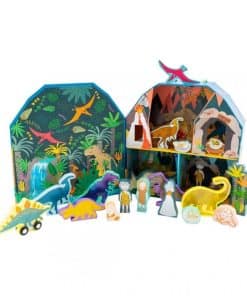 Floss & Rock Dino Kids Playbox, 18 Piezas de Madera, 11.2