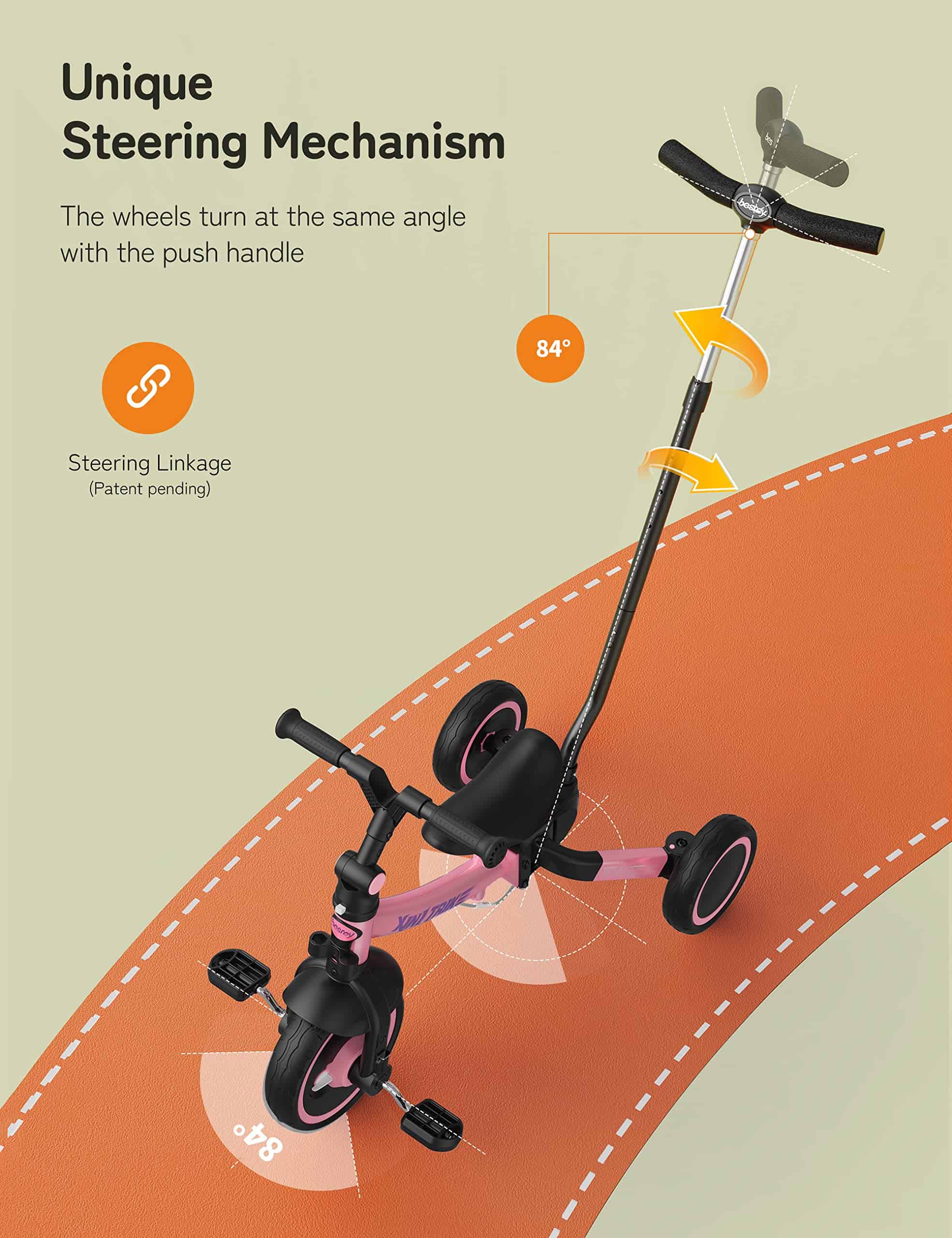 Bicicleta Todoterreno besrey 7 en 1 con Manillar de - Imagen 4