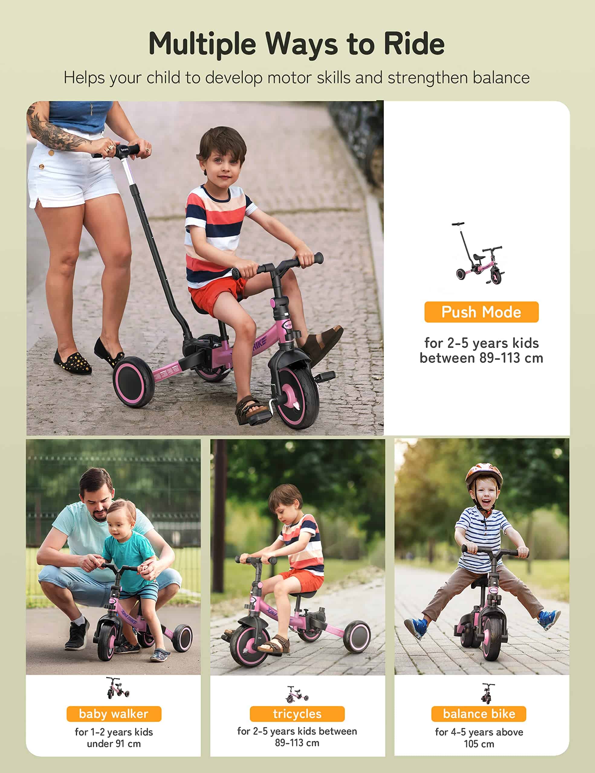 Bicicleta Todoterreno besrey 7 en 1 con Manillar de - Imagen 6