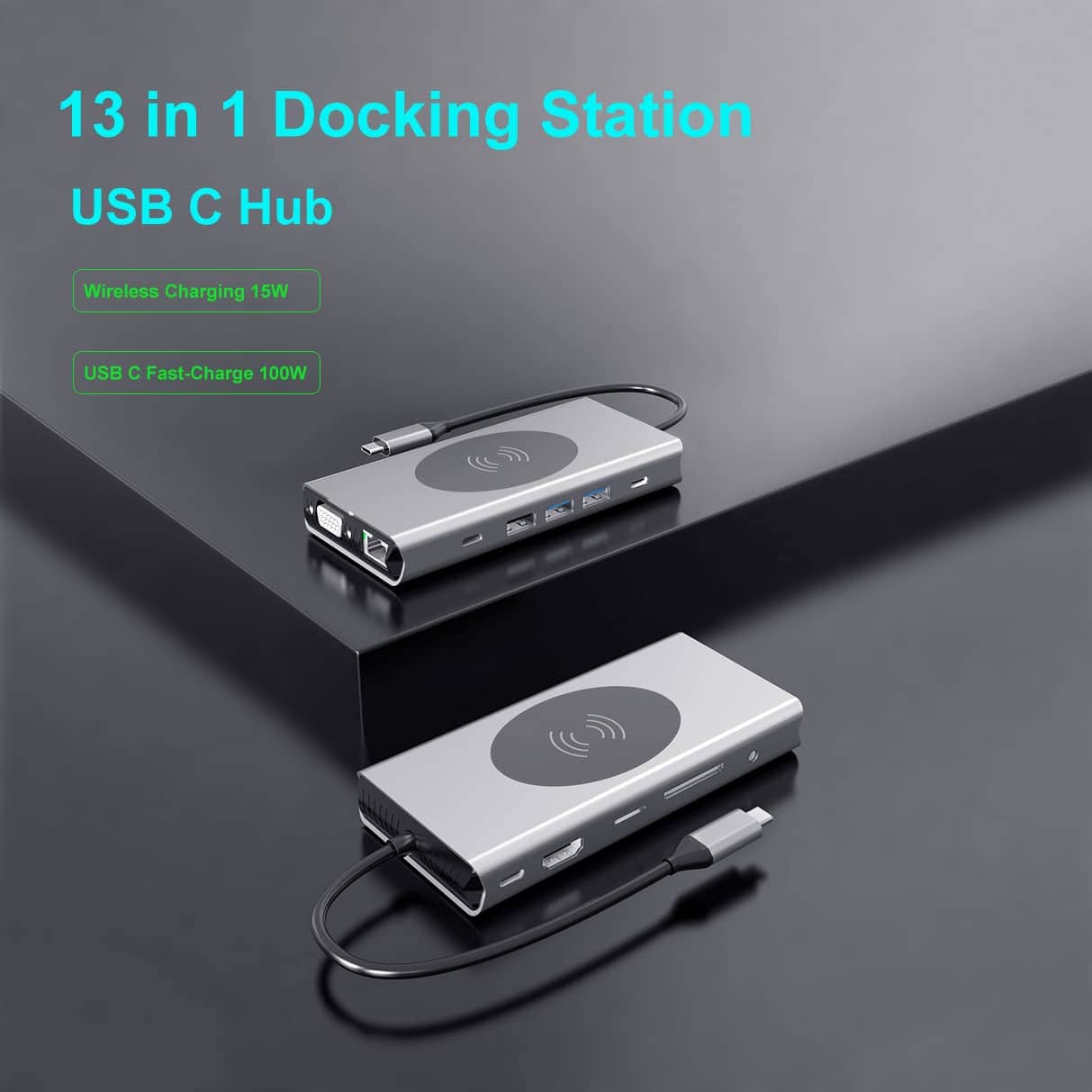 yoerm Estación de Acoplamiento USB C Hub 13 en 1 con - Imagen 4