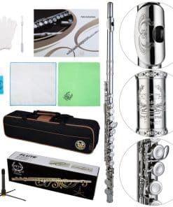 Flauta Rítmica en Do con Flores Grabadas Llaves Cerradas 16