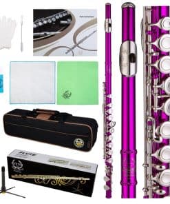 Flauta Rhythm en Do con Flores Grabadas Agujeros Cerrados