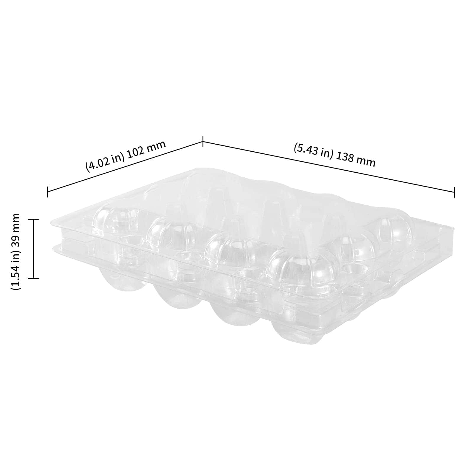 KEILEOHO 150 Pack 12 Grids Clear Quail Egg Cartons, Plastic - Imagen 3