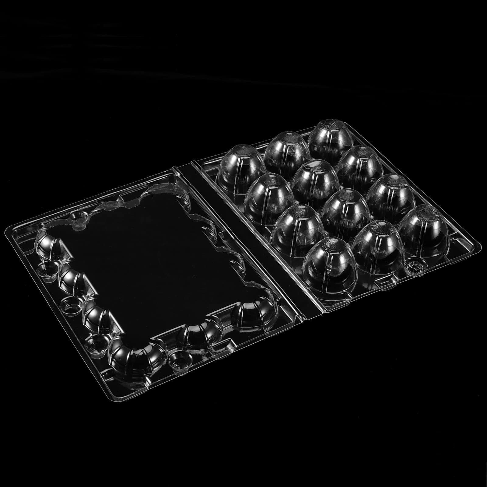 KEILEOHO 150 Pack 12 Grids Clear Quail Egg Cartons, Plastic - Imagen 6