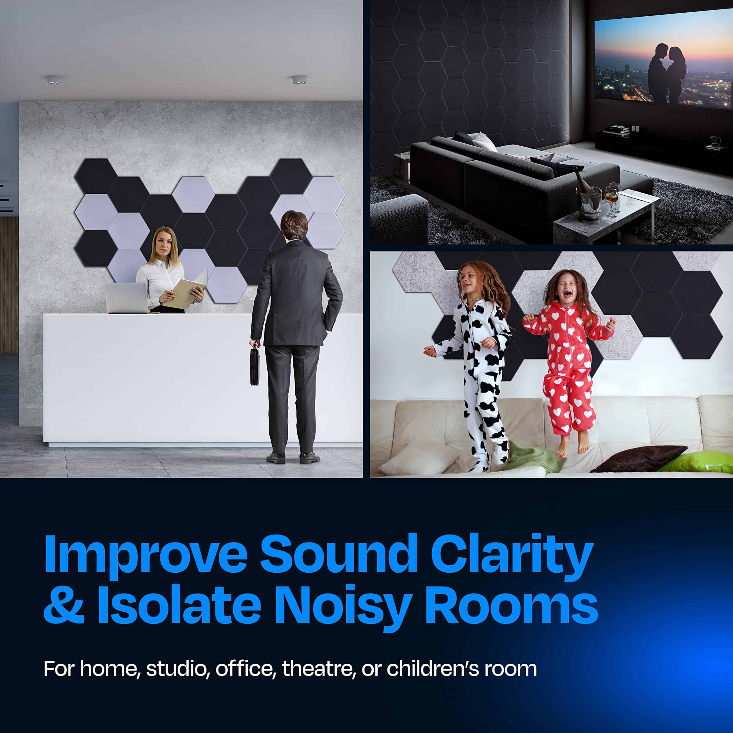 Paneles Acústicos Ekkogo Pack de 12 Paneles -Gris Oscuro - Imagen 5