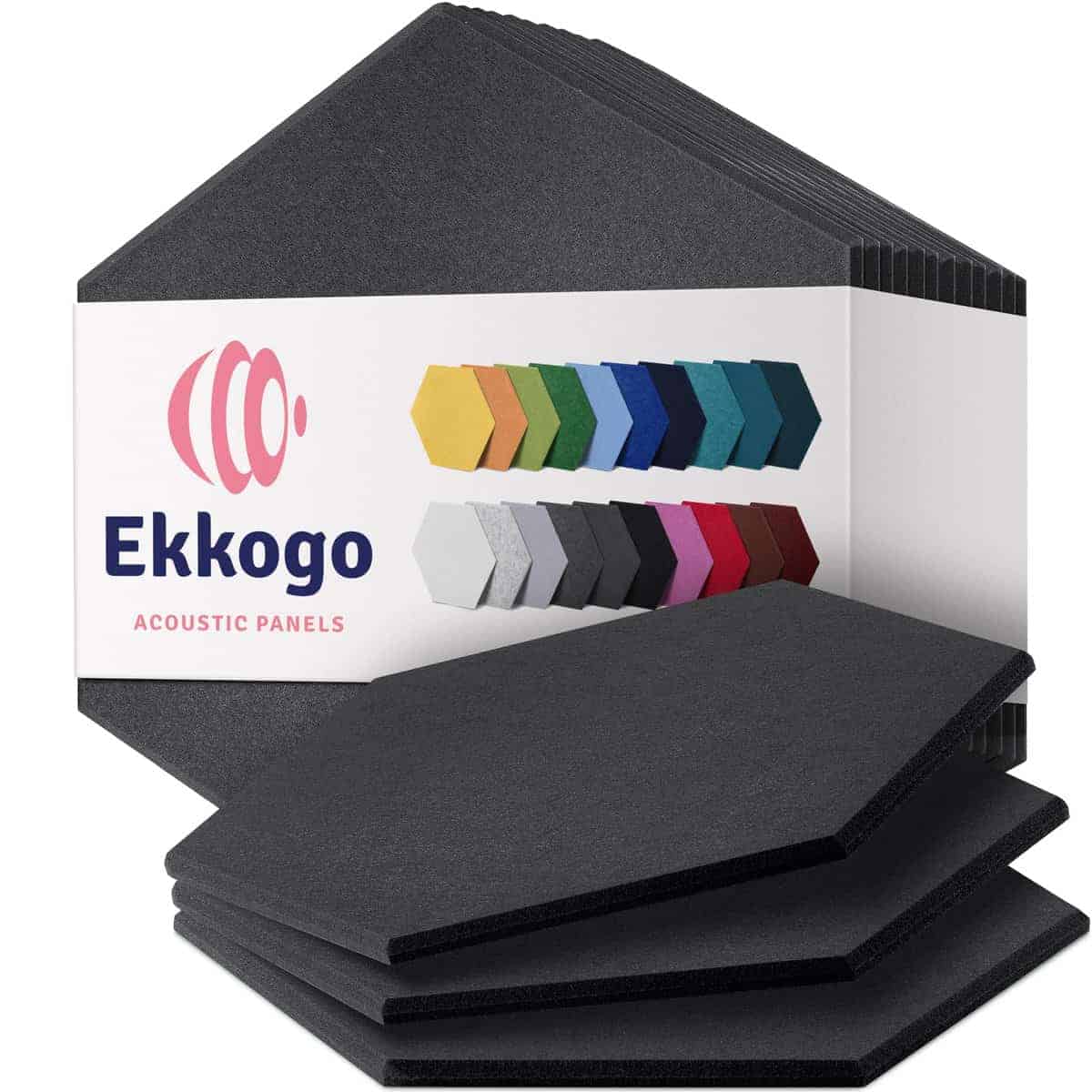 Paneles Acústicos Ekkogo Pack de 12 Paneles -Gris Oscuro