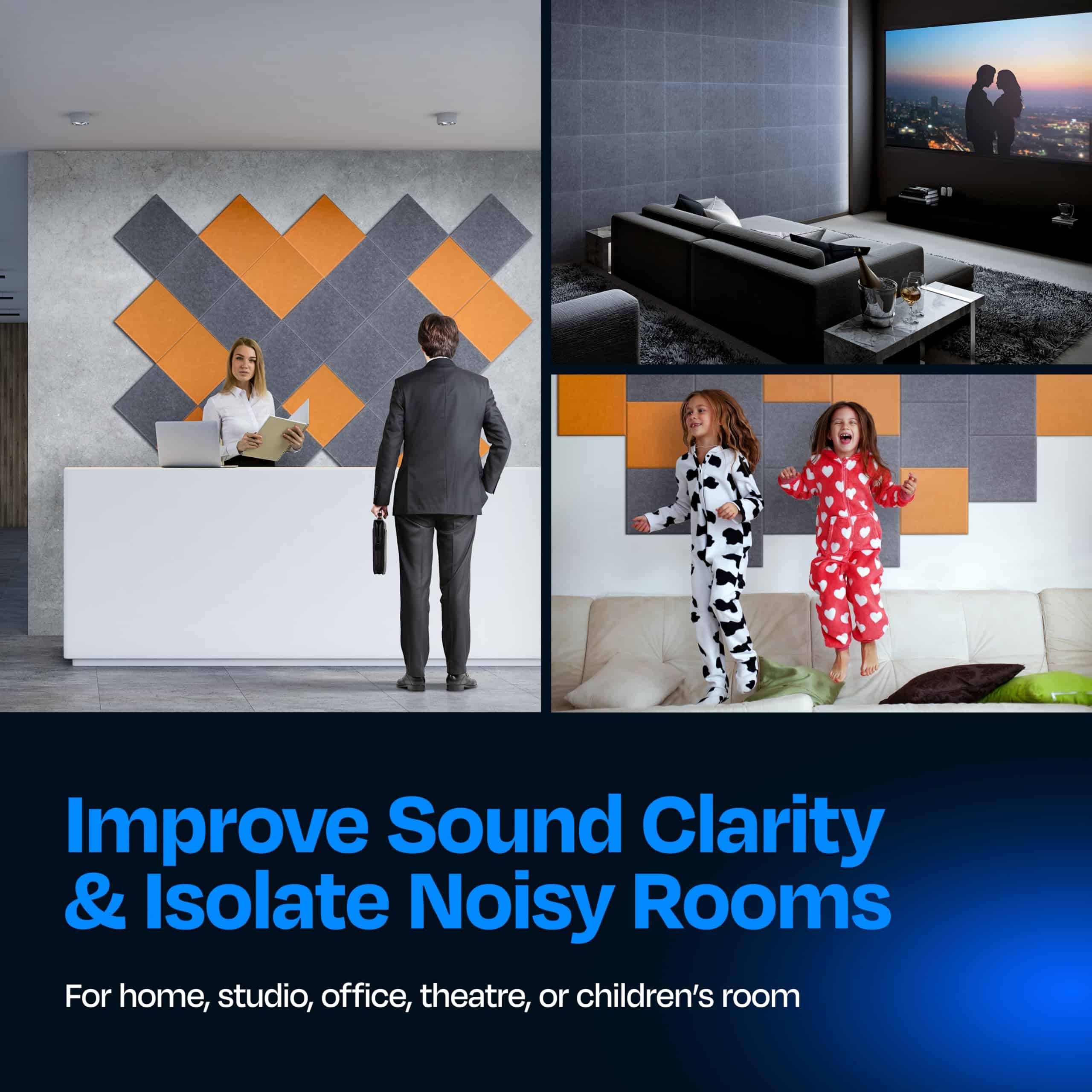 Paneles Acústicos Ekkogo paquete de 12 Paneles -Gris Guijarr - Imagen 5