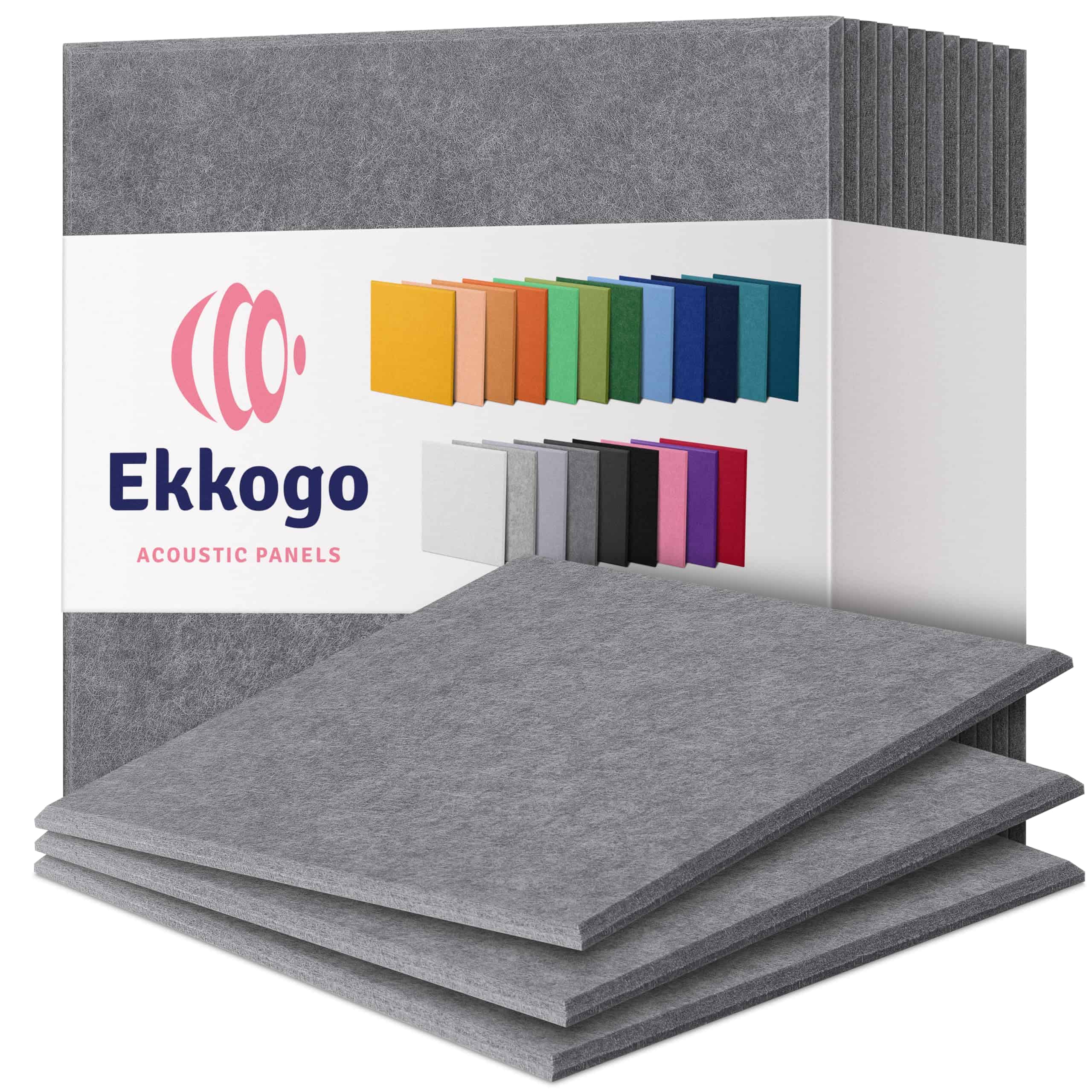 Paneles Acústicos Ekkogo paquete de 12 Paneles -Gris Guijarr