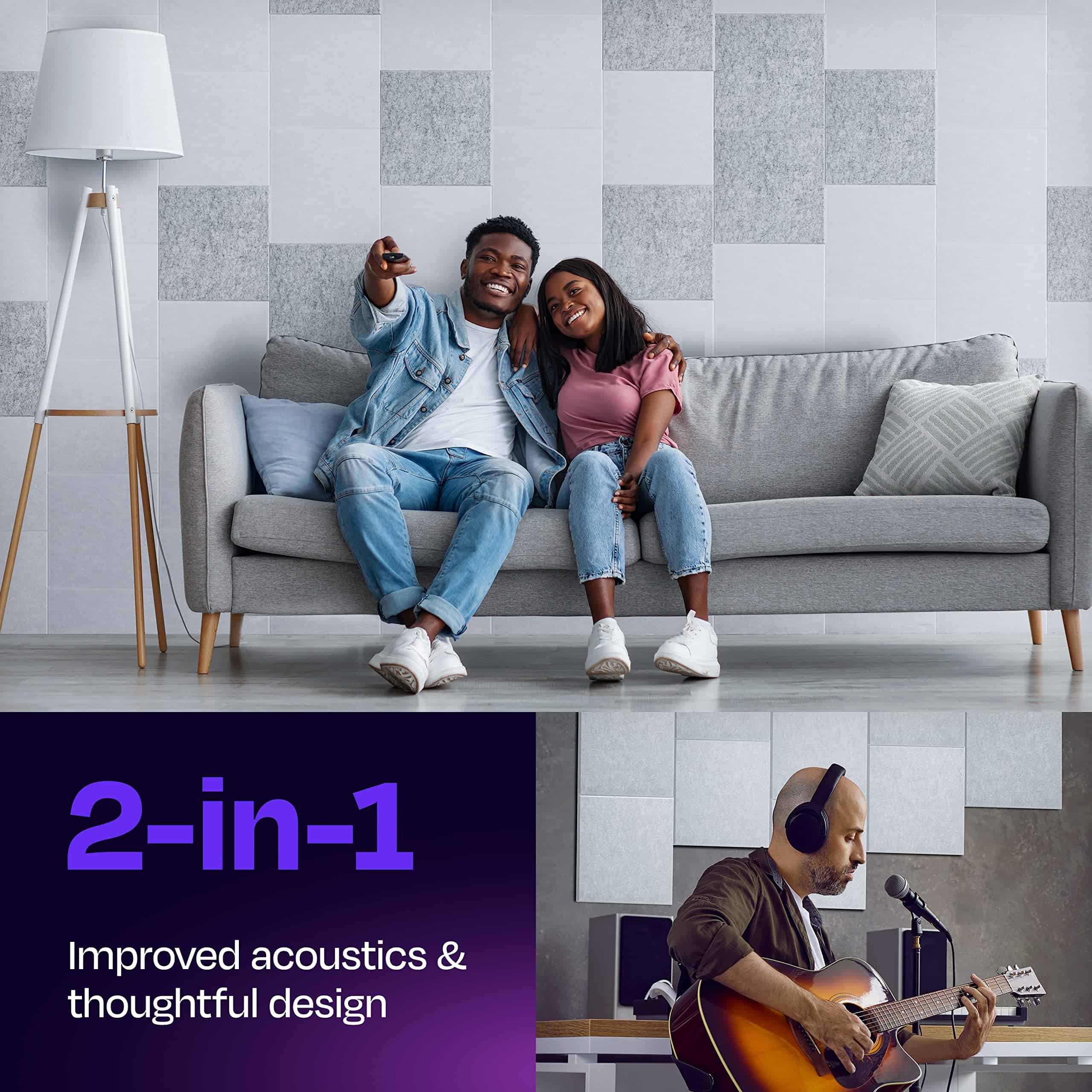 Paneles Acústicos Ekkogo Paquete de 12 Paneles -Blanco - Imagen 3