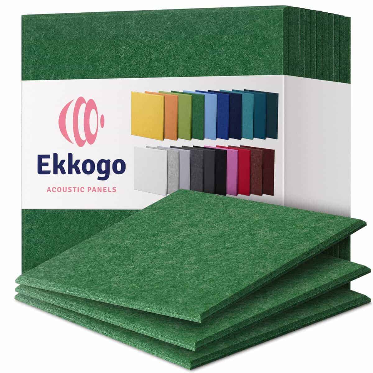 Paneles Acústicos Ekkogo 12-Pack Paneles -Verde Oscuro