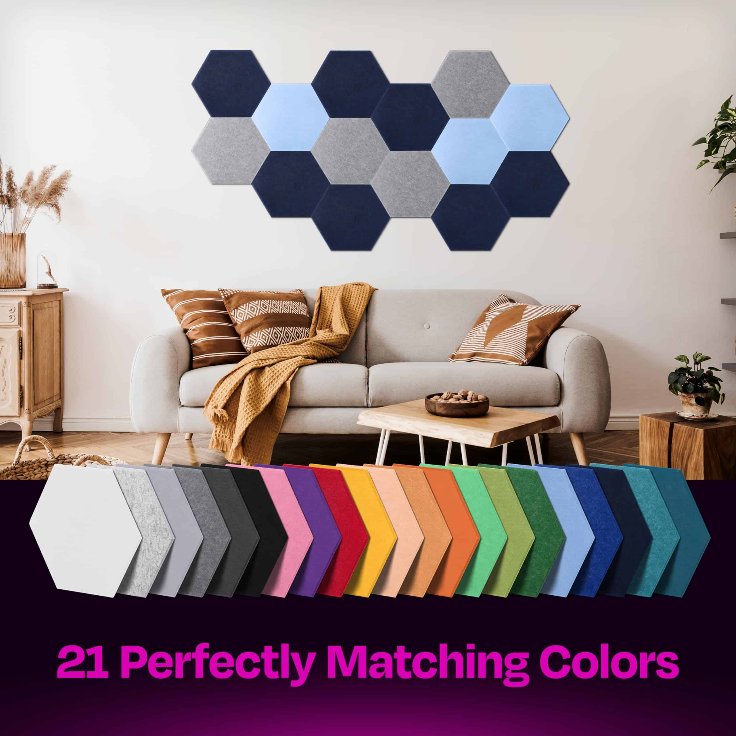 Paneles Acústicos Ekkogo Paquete de 12 Paneles -Azul Mezclil - Imagen 6