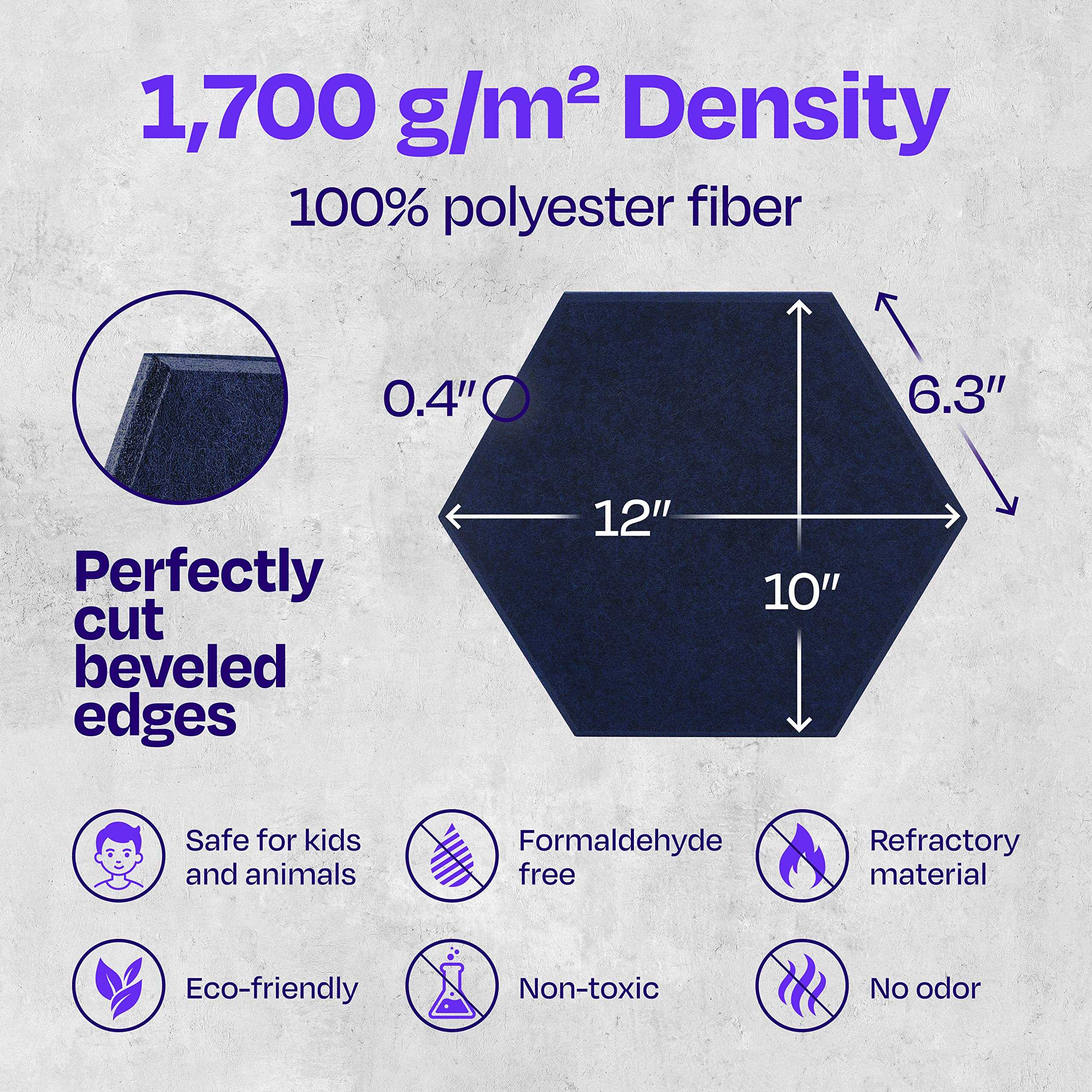 Paneles Acústicos Ekkogo Paquete de 12 Paneles -Azul Mezclil - Imagen 7