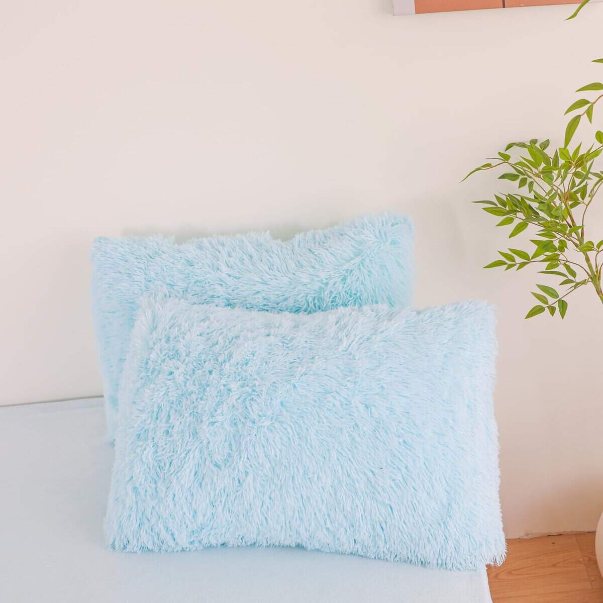 Juego de Funda de Edredón Peludo Azul HAIHUA Queen - Set de - Imagen 9