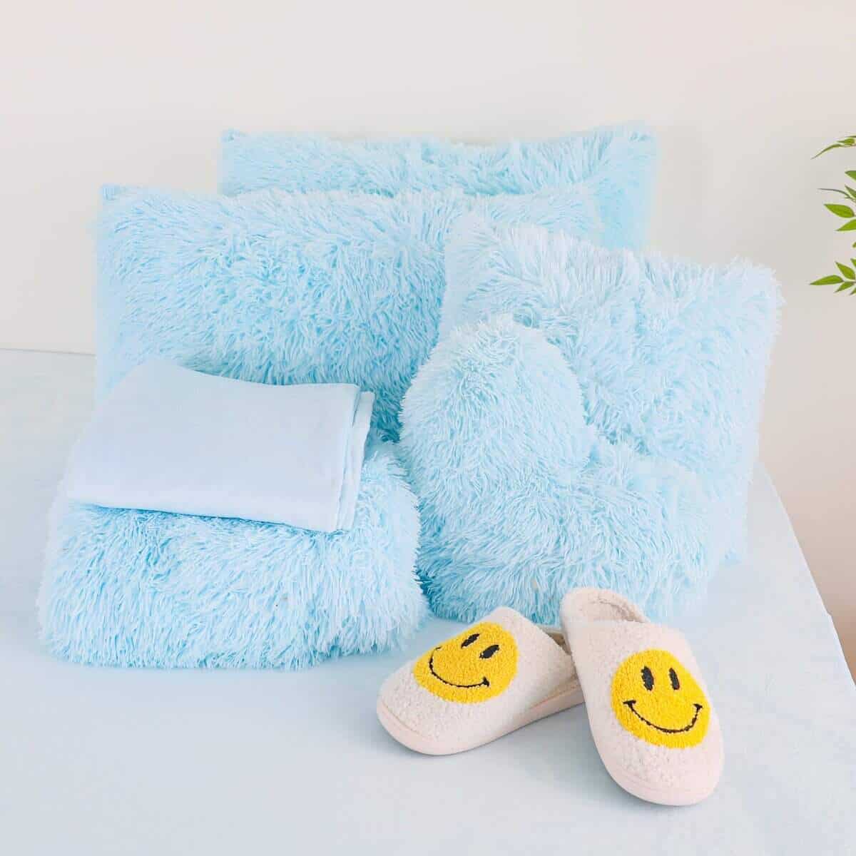 Juego de Funda de Edredón Peludo Azul HAIHUA Queen - Set de - Imagen 7