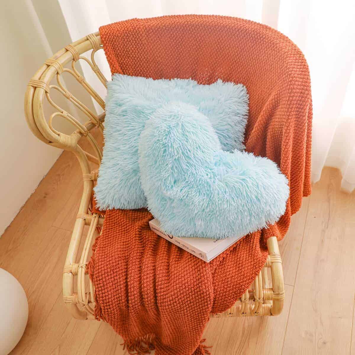 Juego de Funda de Edredón Peludo Azul HAIHUA Queen - Set de - Imagen 8