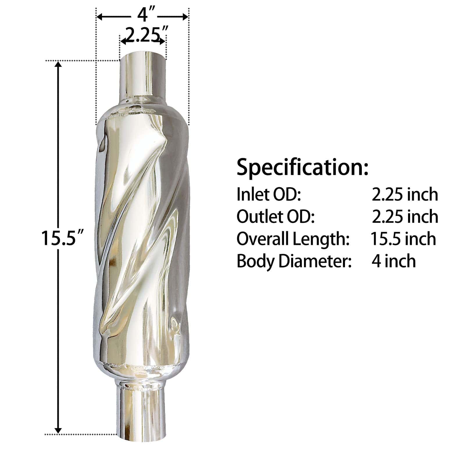 Silenciador de escape Peastorm Glasspack de 2.25 pulgadas, - Imagen 3