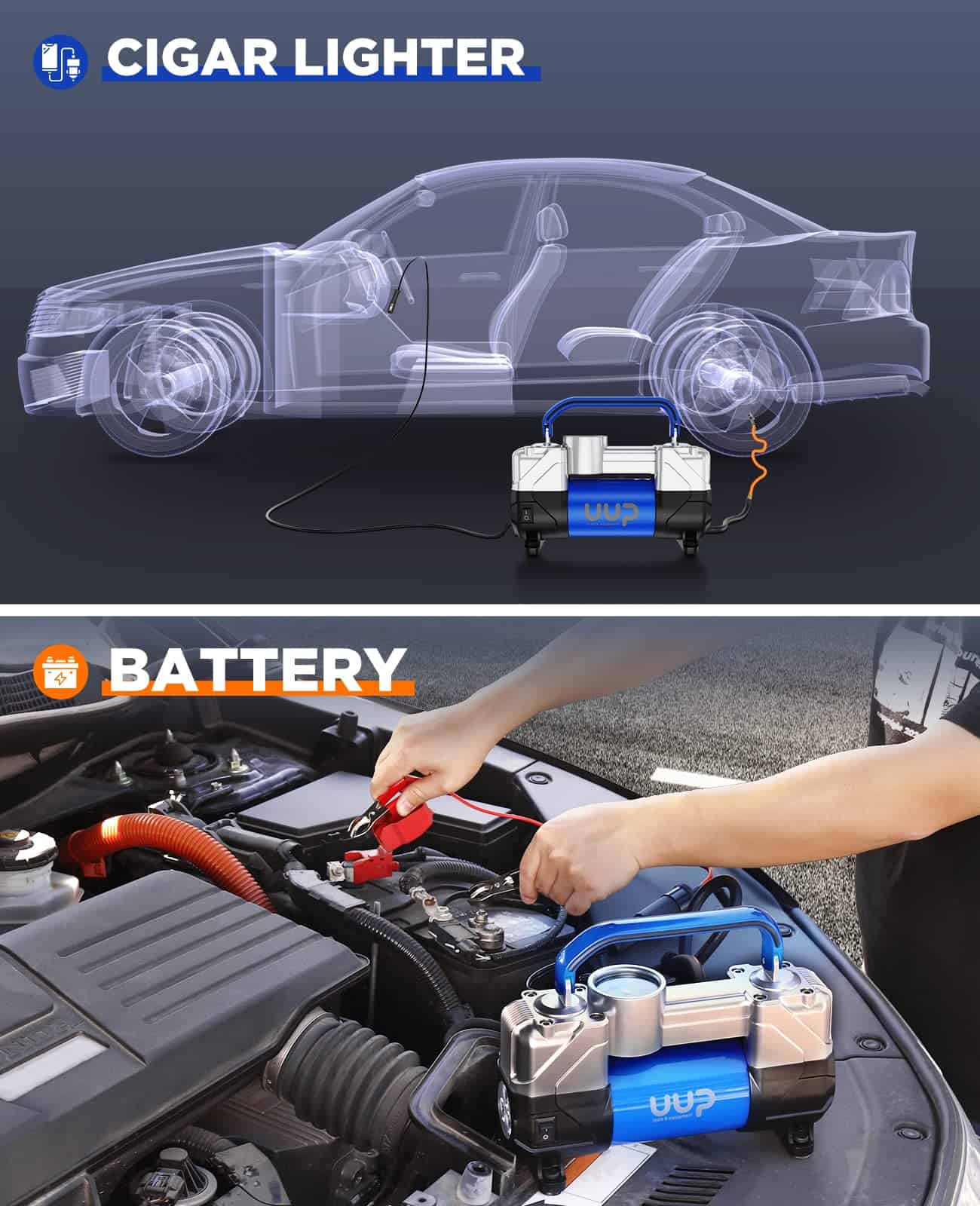 Compresor de aire para neumáticos UUP, 150PSI 12V DC con - Imagen 4