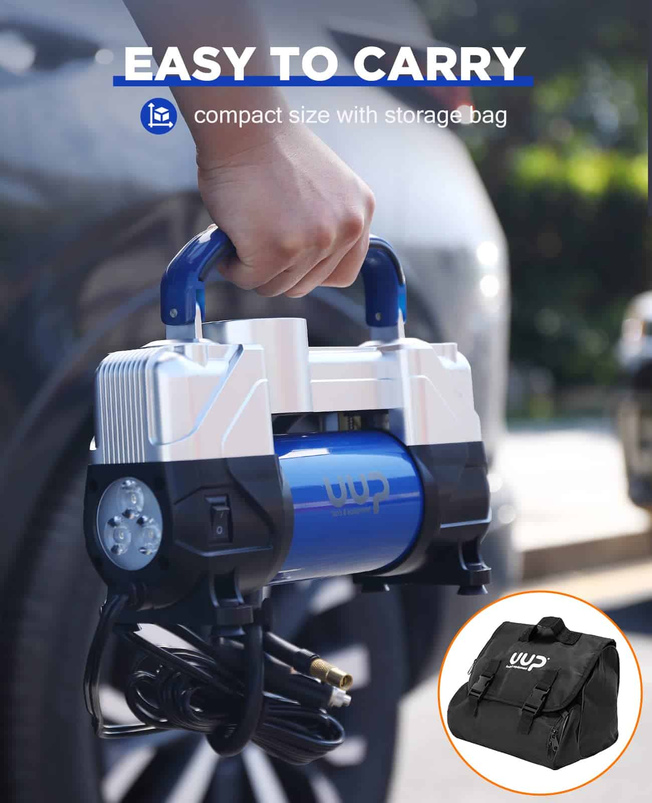 Compresor de aire para neumáticos UUP, 150PSI 12V DC con - Imagen 8