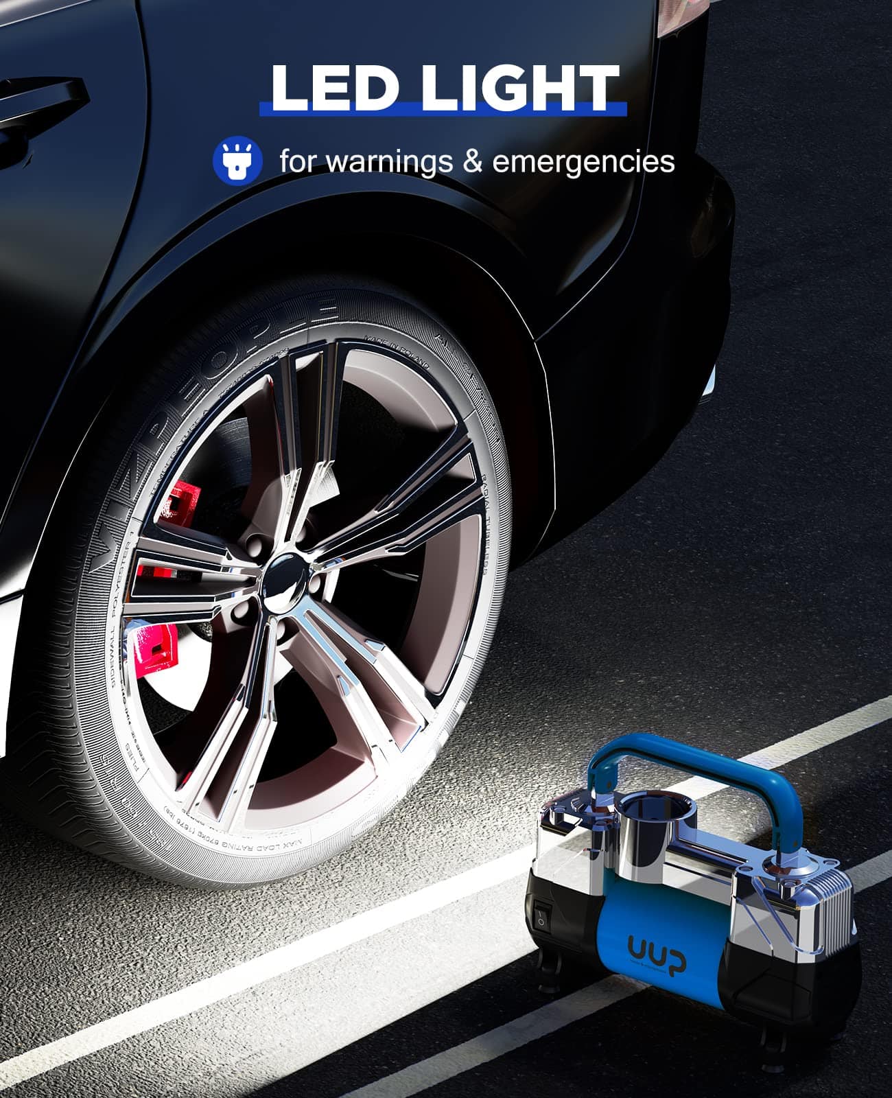 Compresor de aire para neumáticos UUP, 150PSI 12V DC con - Imagen 5