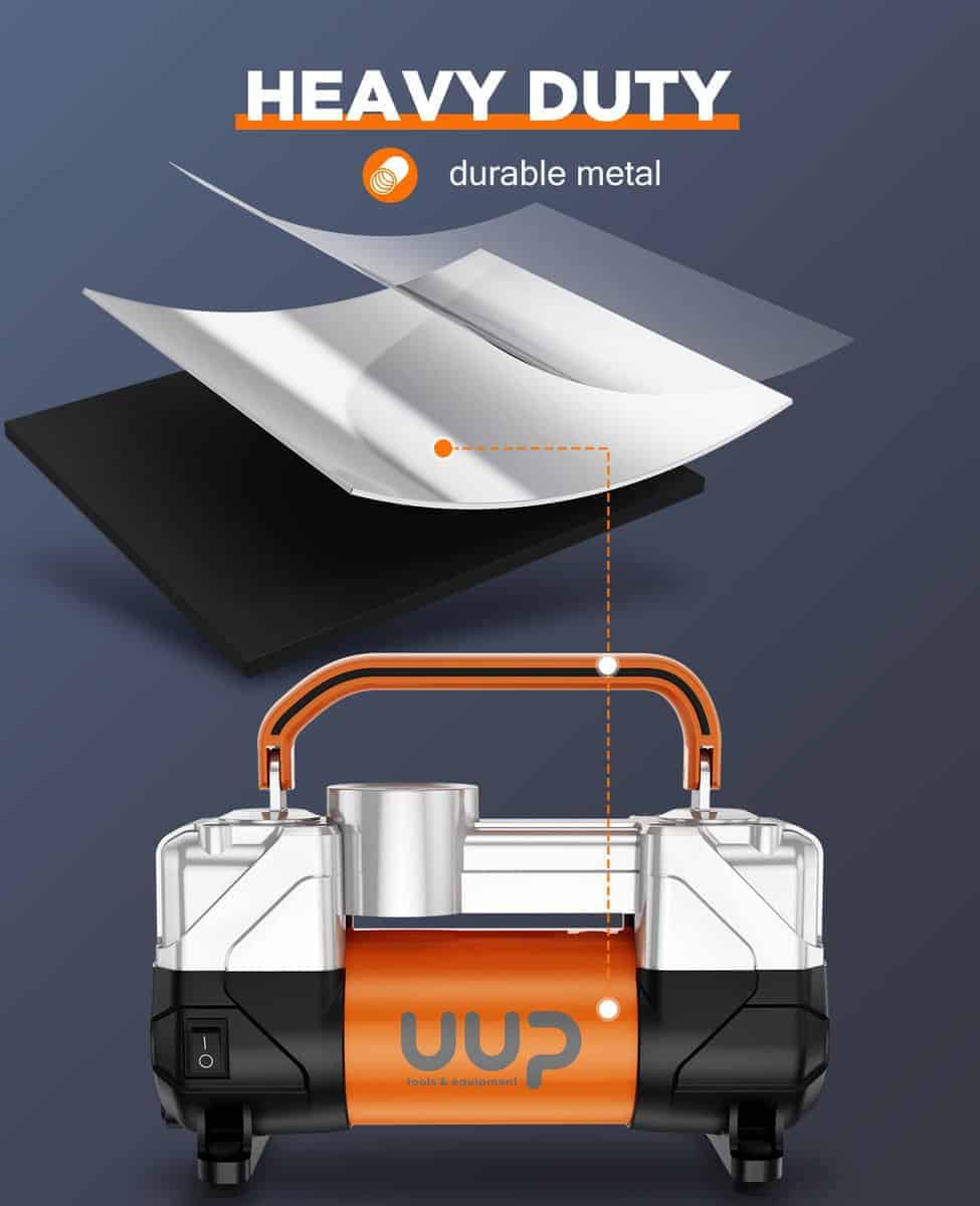 Compresor de aire para inflar neumáticos UUP, 150PSI 12V DC - Imagen 7