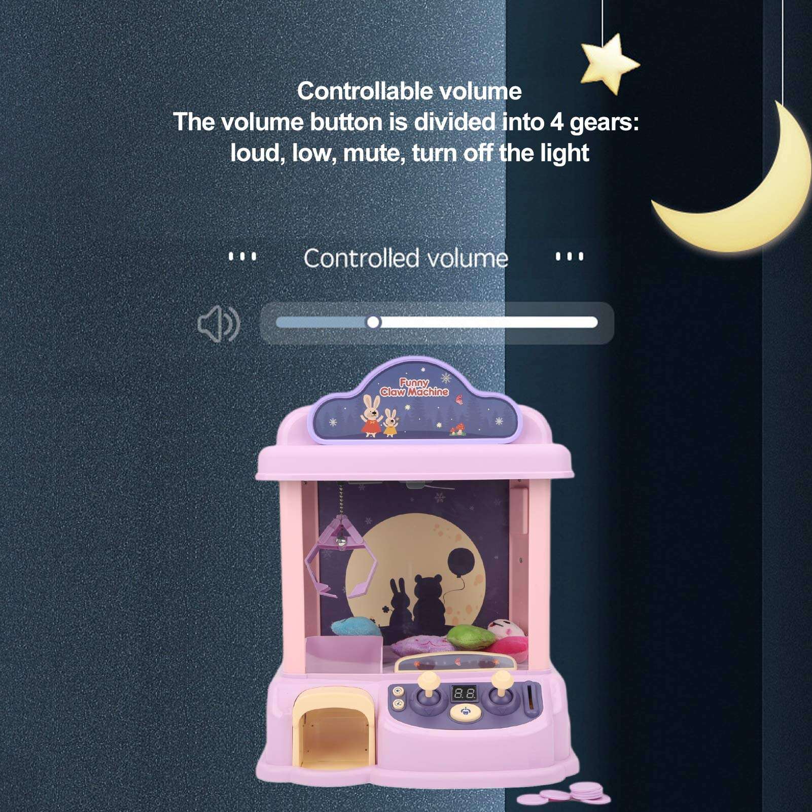 Máquina de Garra CUEI, 6 Muñecas Luces Hermosas Música - Imagen 3