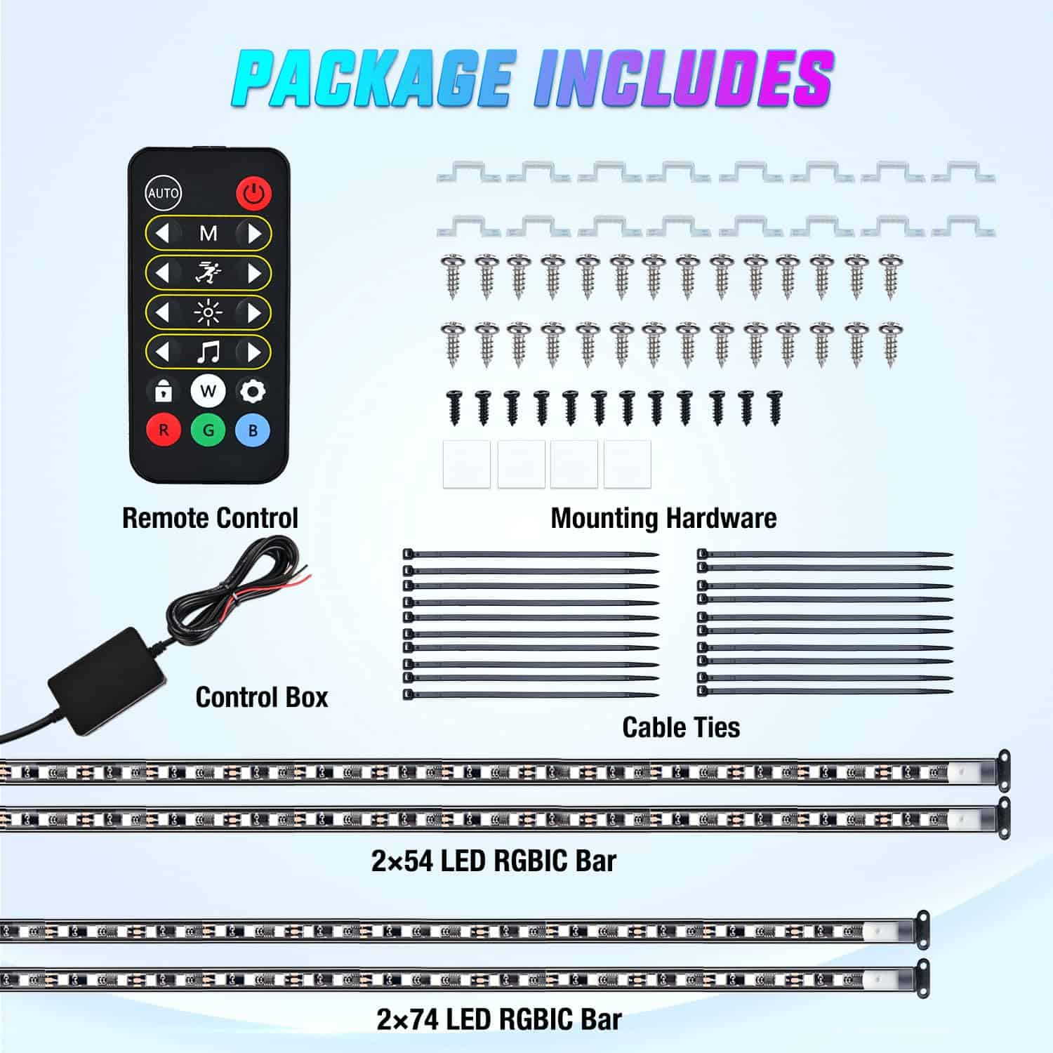 Nilight 4Pcs Luces de Tira de Neón para Coche 256 LEDs - Imagen 10