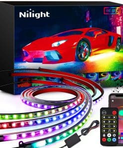 Nilight 4Pcs Luces de Tira de Neón para Coche 256 LEDs