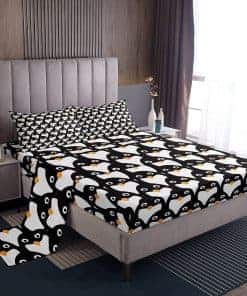 Juego de Sábanas Queen Size con Estampado de Pingüino para
