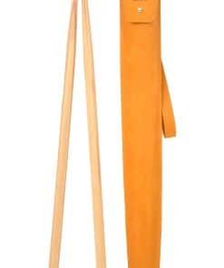 Funda de cuero genuino para baquetas con cierre de botón,