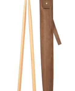 Estuche de baquetas de cuero genuino con cierre de botón,