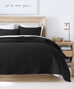 Juego de Colcha Queen Size HORIMOTE HOME, Colcha Negra con