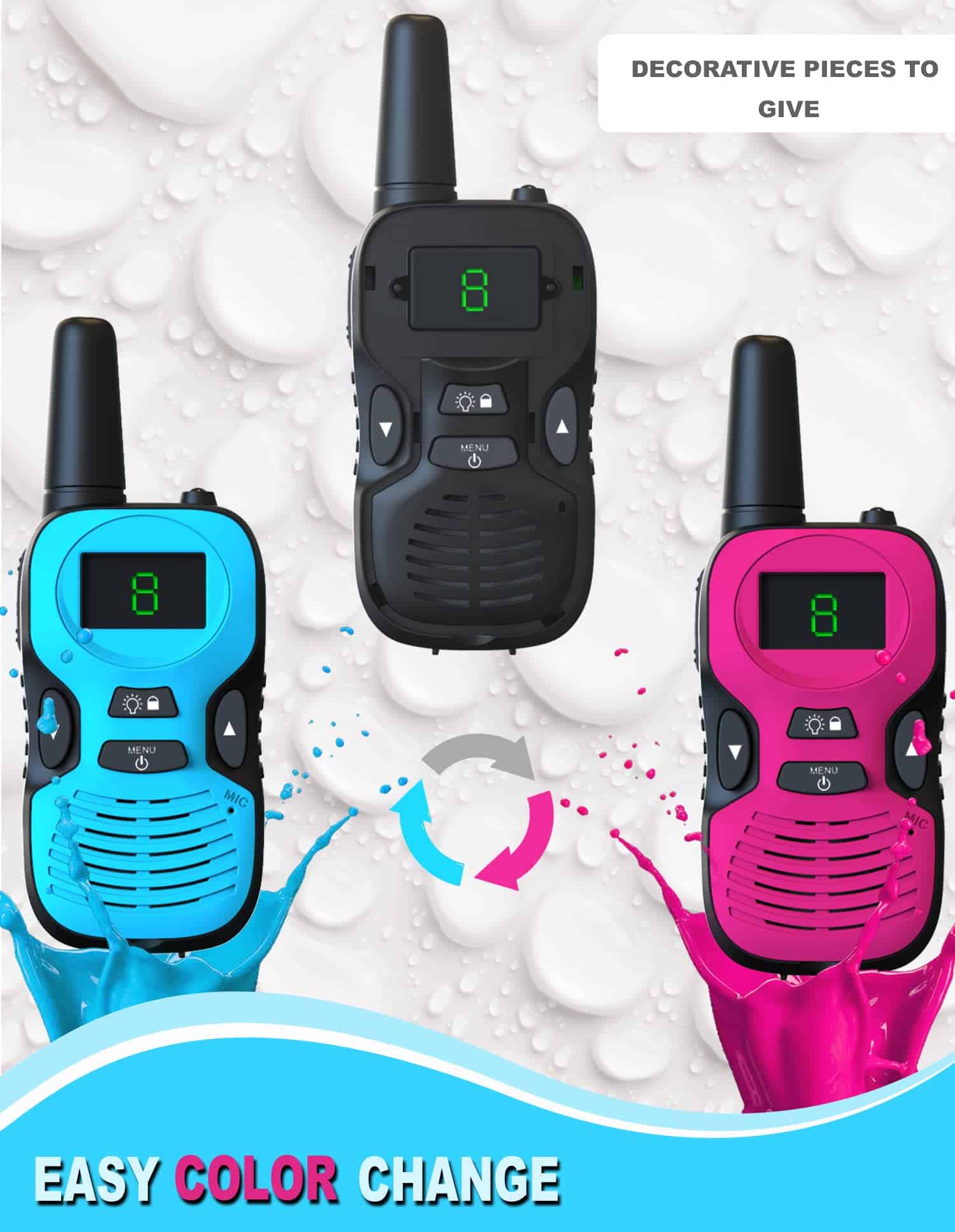 Walkie Talkies para Niños - Paquete de 4 Recargable: Walky - Imagen 3