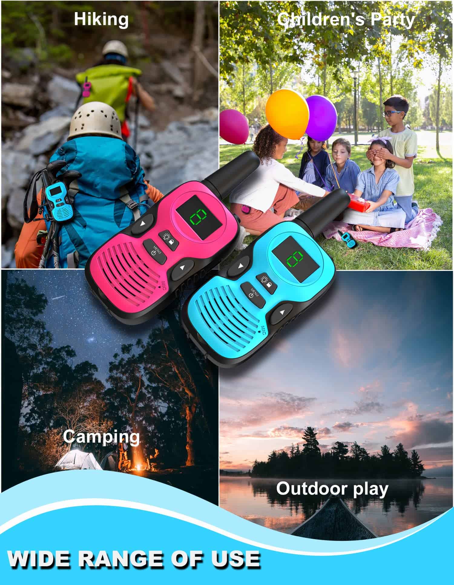 Walkie Talkies para Niños - Paquete de 4 Recargable: Walky - Imagen 7