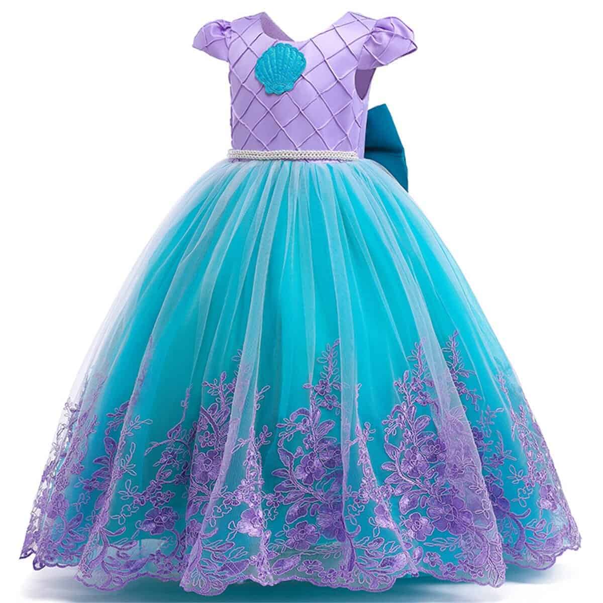 Vestido de Princesa Sirena para Niñas Disfraz de Sirena