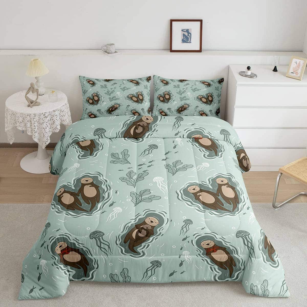 Juego de Edredón Manfei Cartoons de Nutrias para Niños