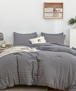 Set de Edredón Seersucker de 3 Piezas HAOWANER, Edredón