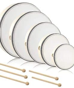 5PCS Tambores de Mano para Adultos Iglesia con Palos de