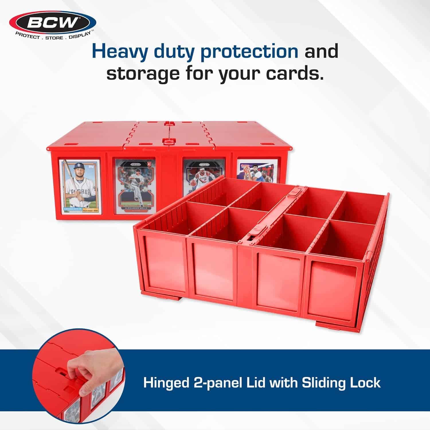BCW Collectible Card Bin - Paquete de 4 Rojo | Caja de - Imagen 3