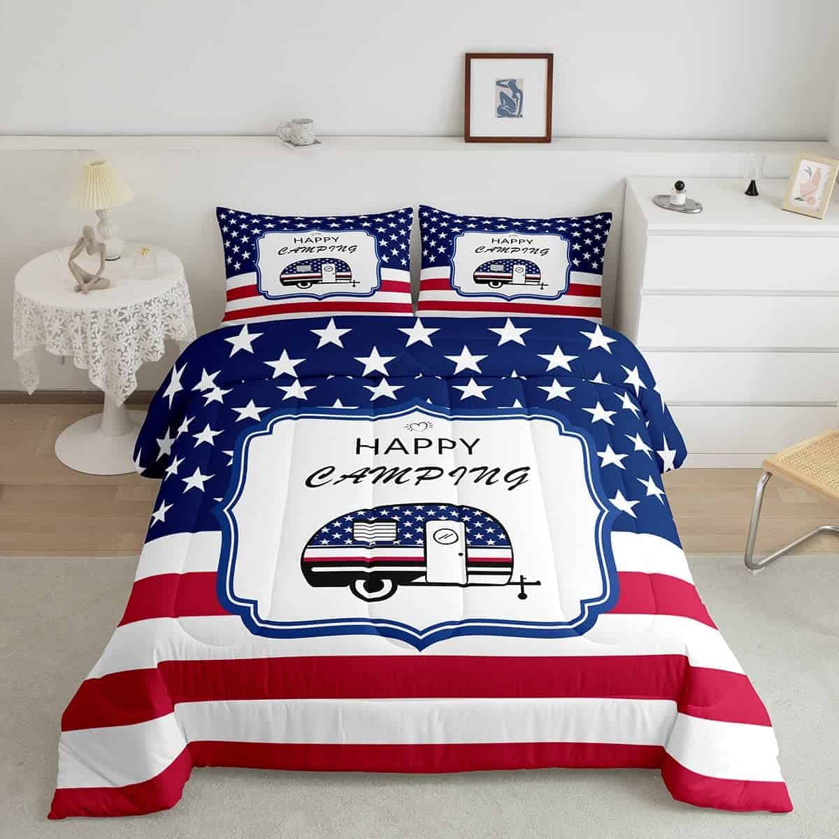 Juego de edredón para autocaravana Queen Size, Juego de