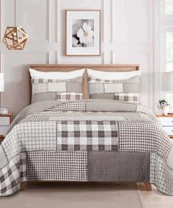 Juego de Edredón a Cuadros Chezmoi Collection Sanders de 3