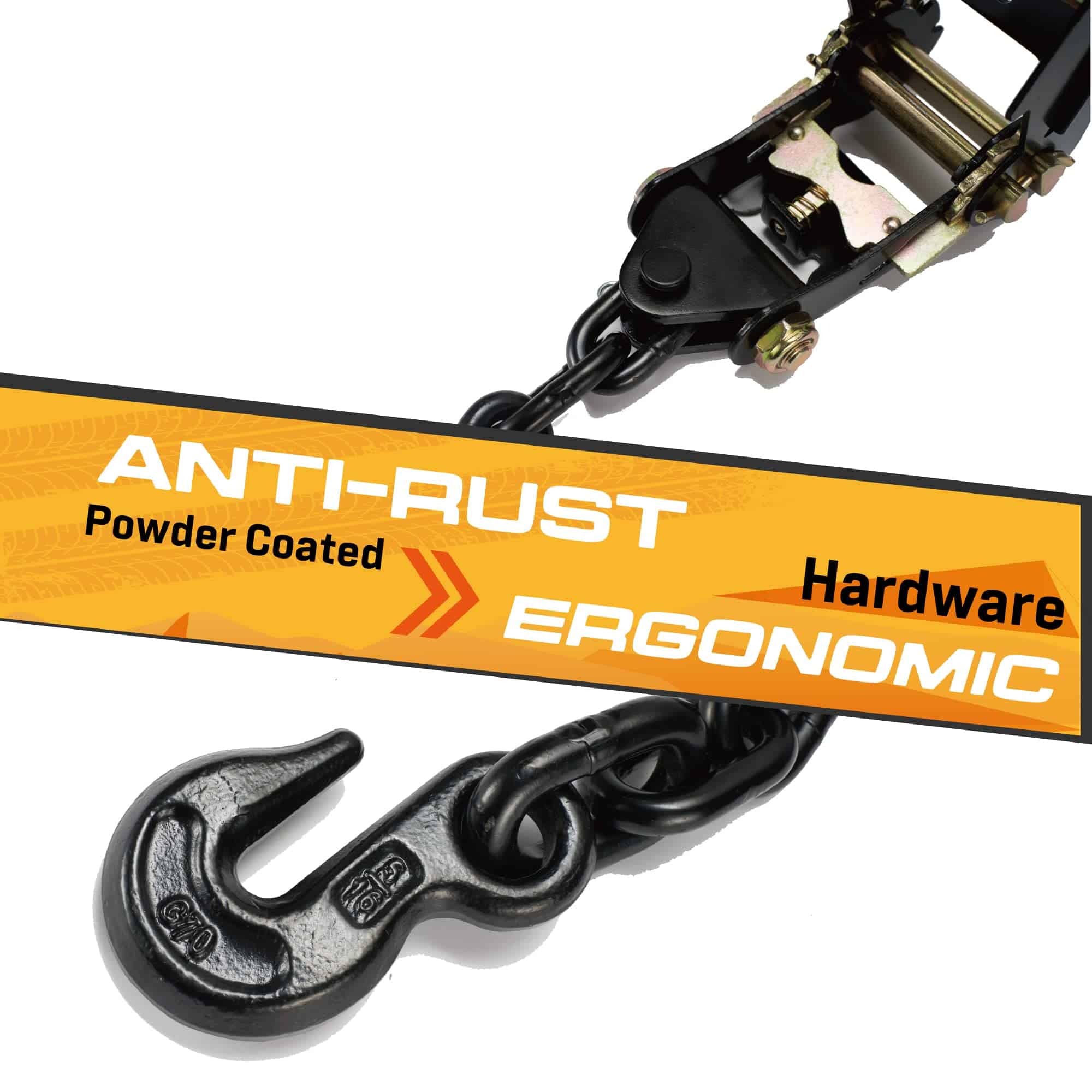 Paquete de 4 Correas de Amarre con Trinquete para Coche con - Imagen 7