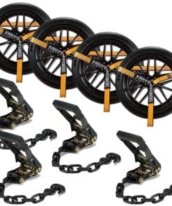 Paquete de 4 Correas de Amarre con Trinquete para Coche con