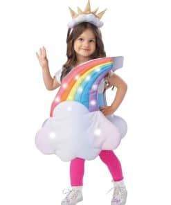 Disfraz de arco iris para niño pequeño con luces LED y