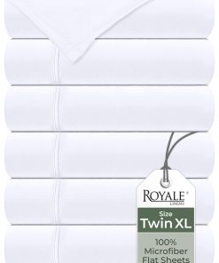 Juego de 6 Sábanas Planas a Granel de -Blanco