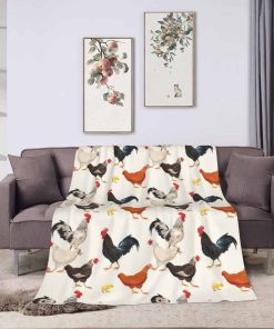 Manta de Gallo Impresa Linda de Franela Suave y Esponjosa