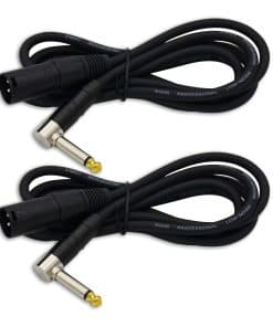 Cable de Micrófono XLR a 1/4 de Ángulo Recto Macho a Macho
