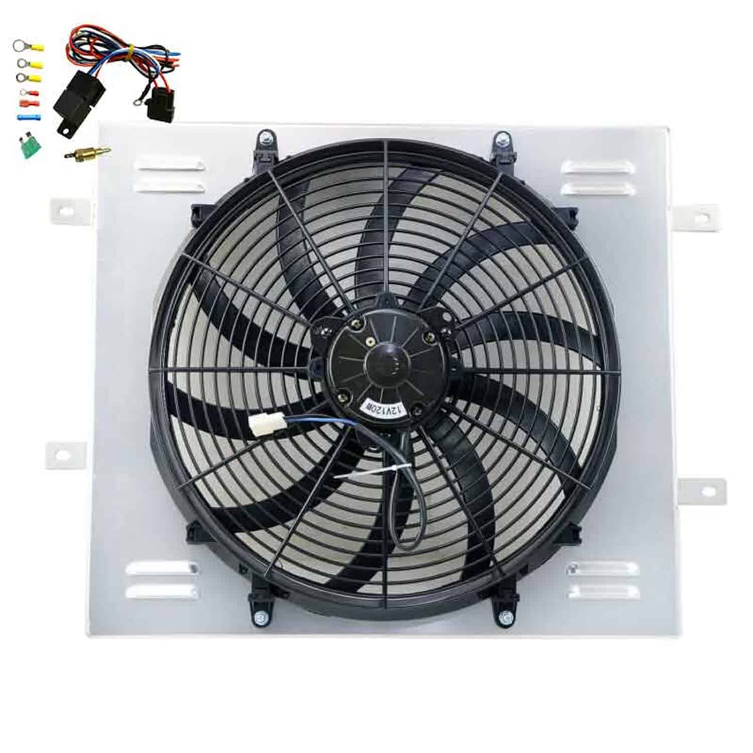 Kit de Radiador de Aluminio con Rejilla + Ventilador de 16"