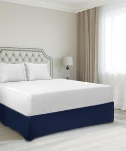 Faldón de Cama King Size Premium 800TC 100% -Azul Marino