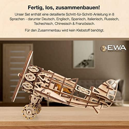 Rompecabezas de Avión 3D EWA Eco Wood Art - Kit de - Imagen 8